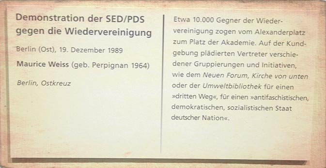 Foto aus der Ausstellung des Deutschen Historischen Museums "Das Jahr 1989. Bilder einer Zeitenwende" (Sommer 2009)